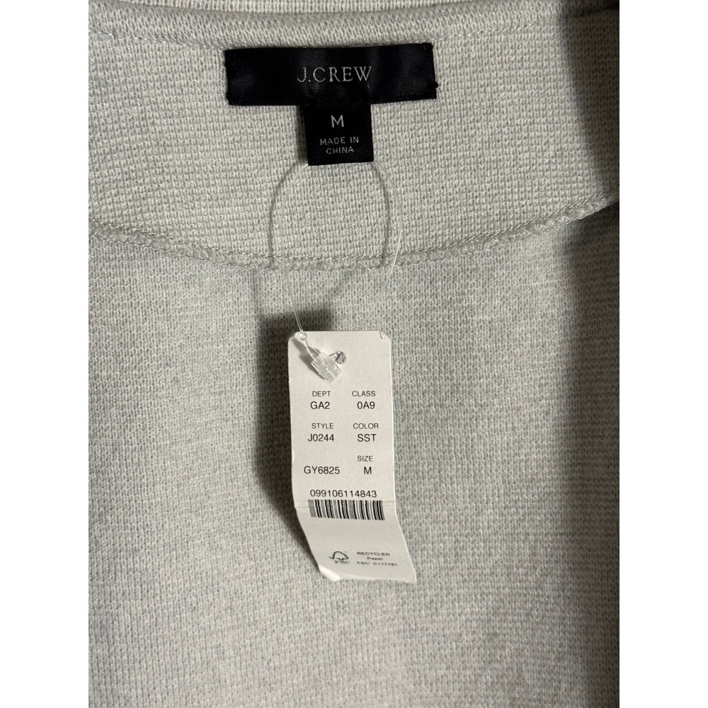 J Crew Womens Open Front Knit Blazer NWT Jacket Light Gray Size M Style J0244 - Picture 3 of 10